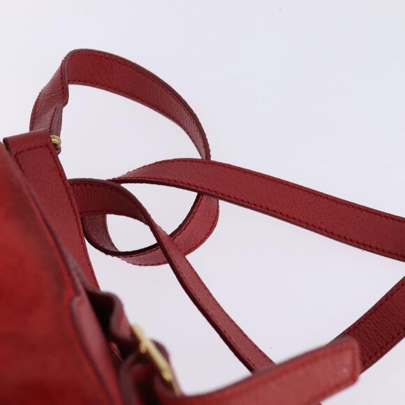 GUCCI Bamboo Backpack Suede Leather Red Gold 003 8030 Auth gh770 main image 5